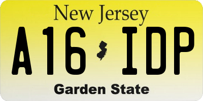 NJ license plate A16IDP