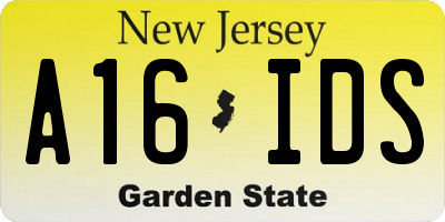 NJ license plate A16IDS