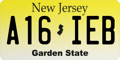 NJ license plate A16IEB