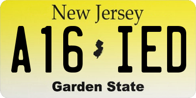 NJ license plate A16IED