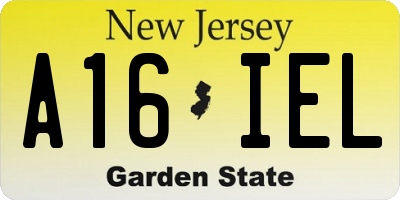 NJ license plate A16IEL