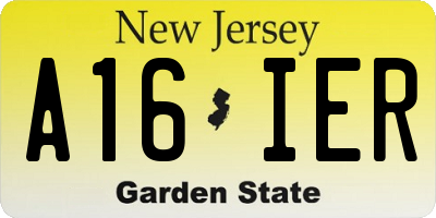 NJ license plate A16IER