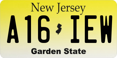 NJ license plate A16IEW