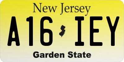 NJ license plate A16IEY