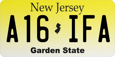 NJ license plate A16IFA