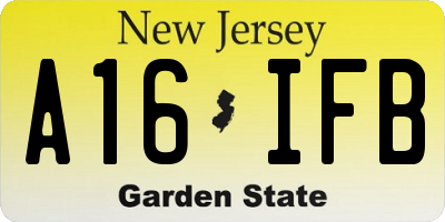 NJ license plate A16IFB