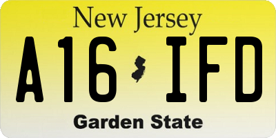 NJ license plate A16IFD