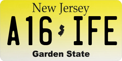 NJ license plate A16IFE