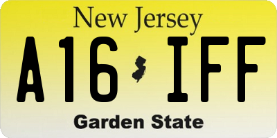 NJ license plate A16IFF