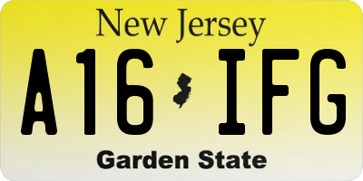 NJ license plate A16IFG