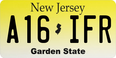 NJ license plate A16IFR