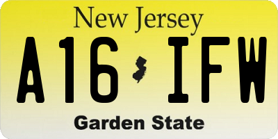 NJ license plate A16IFW