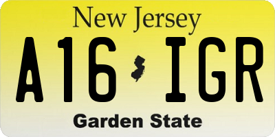 NJ license plate A16IGR