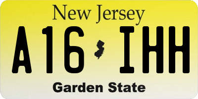 NJ license plate A16IHH