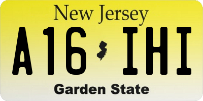 NJ license plate A16IHI
