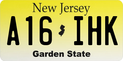 NJ license plate A16IHK