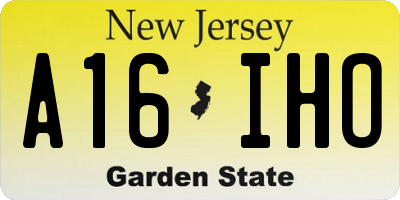 NJ license plate A16IHO