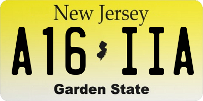 NJ license plate A16IIA