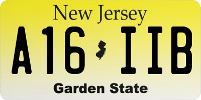 NJ license plate A16IIB
