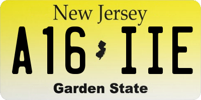 NJ license plate A16IIE