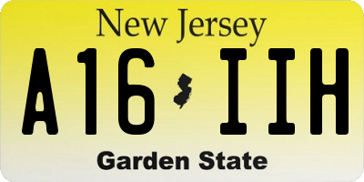 NJ license plate A16IIH