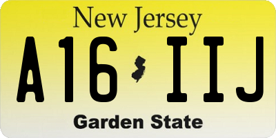 NJ license plate A16IIJ