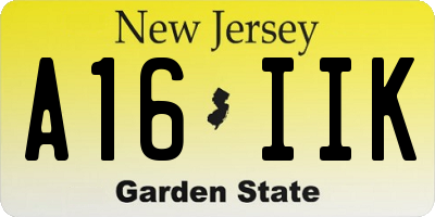 NJ license plate A16IIK