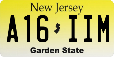 NJ license plate A16IIM