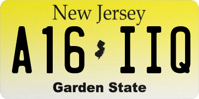 NJ license plate A16IIQ
