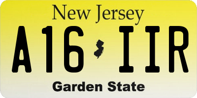 NJ license plate A16IIR