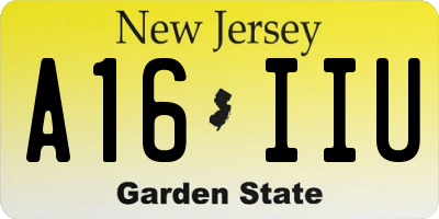 NJ license plate A16IIU