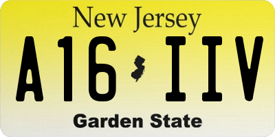 NJ license plate A16IIV