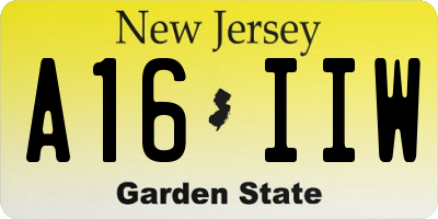 NJ license plate A16IIW