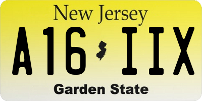 NJ license plate A16IIX