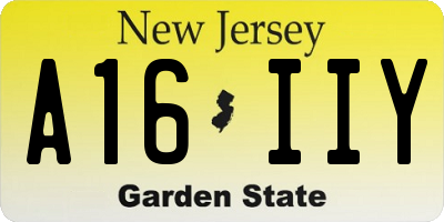 NJ license plate A16IIY