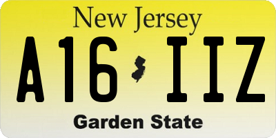 NJ license plate A16IIZ