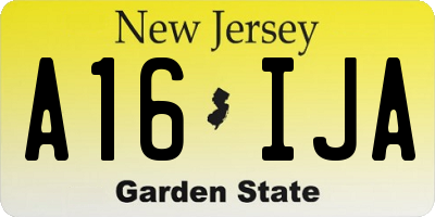 NJ license plate A16IJA