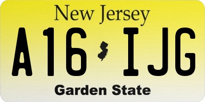 NJ license plate A16IJG