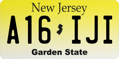 NJ license plate A16IJI