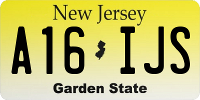 NJ license plate A16IJS