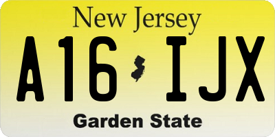 NJ license plate A16IJX