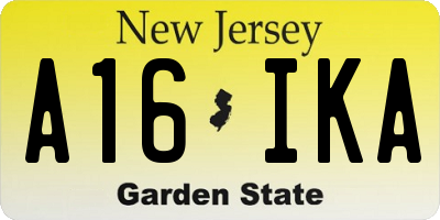NJ license plate A16IKA
