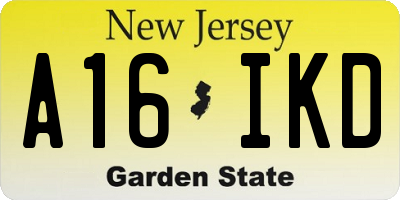 NJ license plate A16IKD