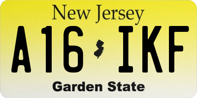 NJ license plate A16IKF