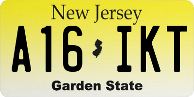 NJ license plate A16IKT