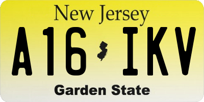 NJ license plate A16IKV