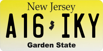 NJ license plate A16IKY