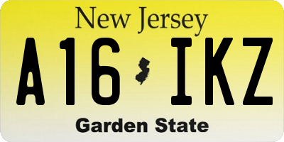 NJ license plate A16IKZ