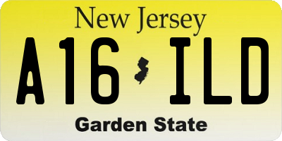 NJ license plate A16ILD