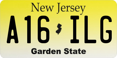NJ license plate A16ILG